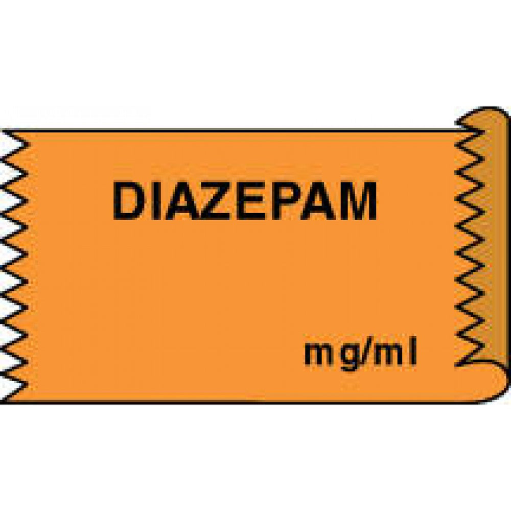 Tape Removable Diazepam Mg/Ml 1" Core 1/2" X 500" Imprints Orange 333 500 Inches Per Roll