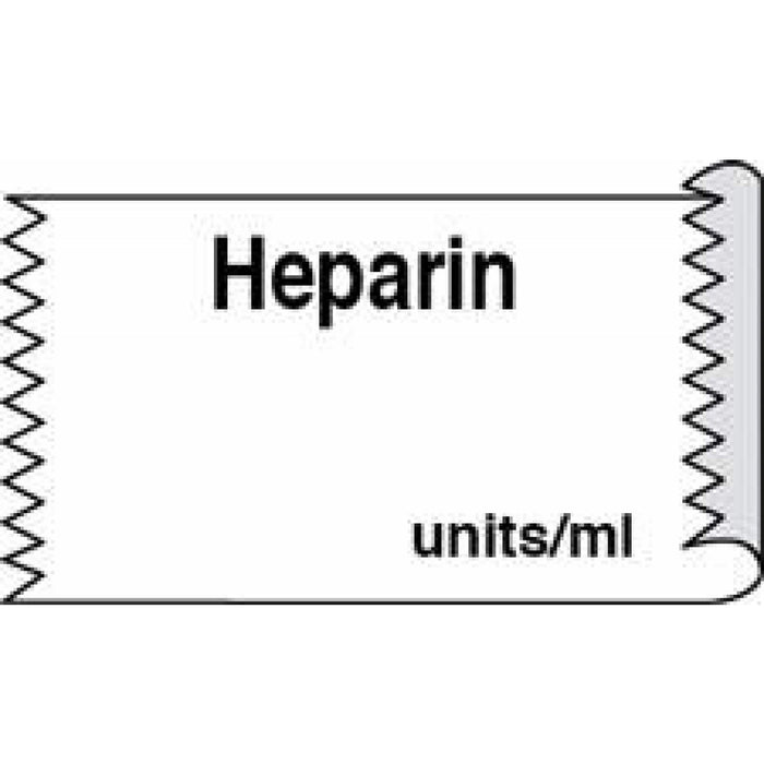 Tape Removable Heparin Units/Ml 1" Core 1/2" X 500" Imprints White 333 500 Inches Per Roll