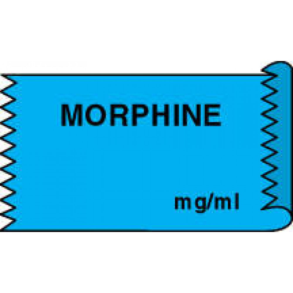 Tape Removable Morphine Mg/Ml 1" Core 1/2" X 500" Imprints Blue 333 500 Inches Per Roll