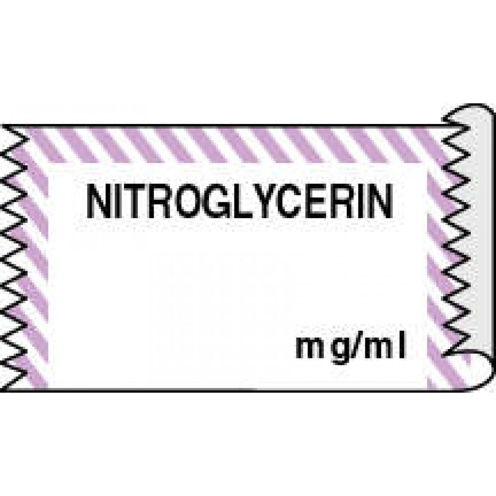 Tape Removable Nitroglycerin Mg/Ml 1" Core 1/2" X 500" Imprints White With Violet 333 500 Inches Per Roll