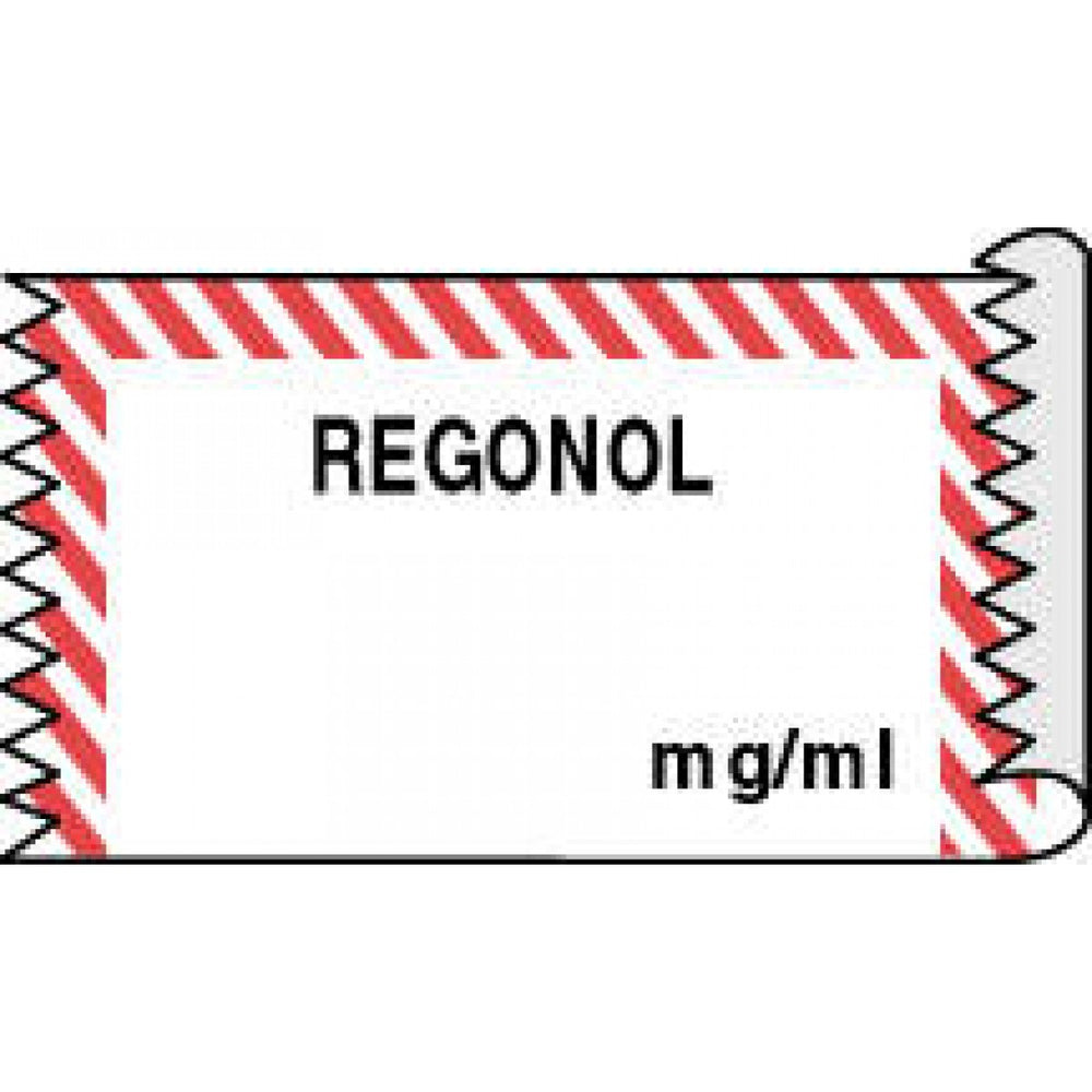 Anesthesia Tape Removable Regonol Mg/Ml 1" Core 1/2" X 500" Imprints White With Fl. Red 333 500 Inches Per Roll