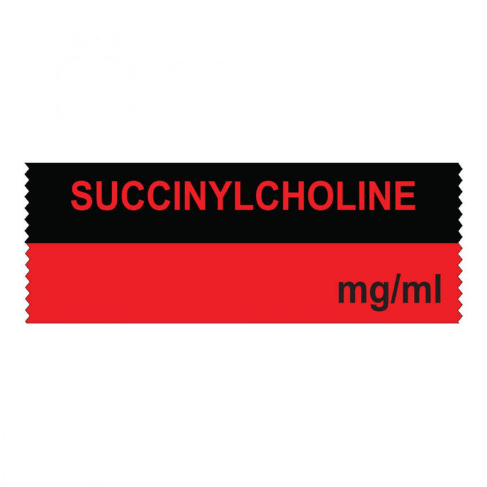 Tape Removable Succinylcholine 1" Core 1/2" X 500" Imprints Fl. Red And Black 333 500 Inches Per Roll