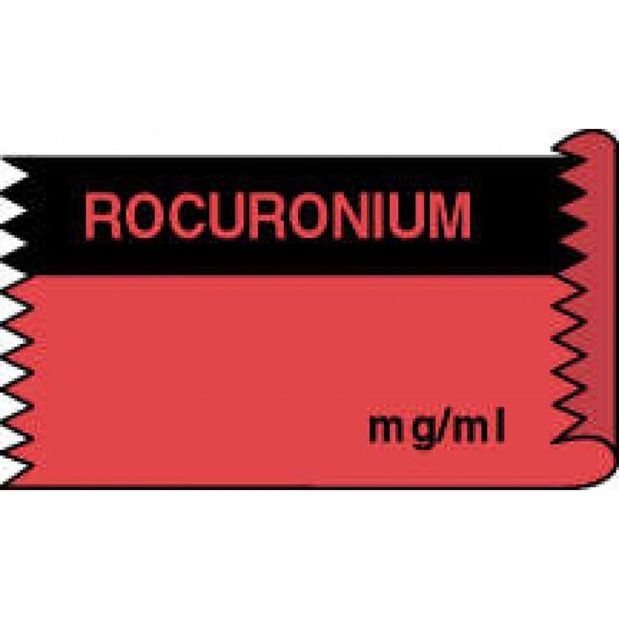 Tape Removable Rocuronium Mg/Ml 1" Core 1/2" X 500" Imprints Fl. Red And Black 333 500 Inches Per Roll