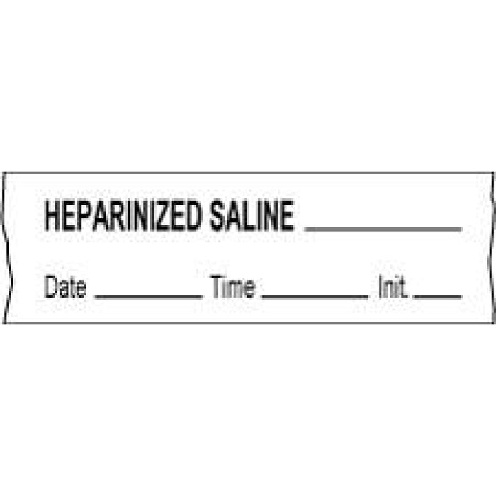 Anesthesia Tape With Date, Time, And Initial Removable Heparinized Saline 1" Core 1/2" X 500" Imprints White 333 500 Inches Per Roll