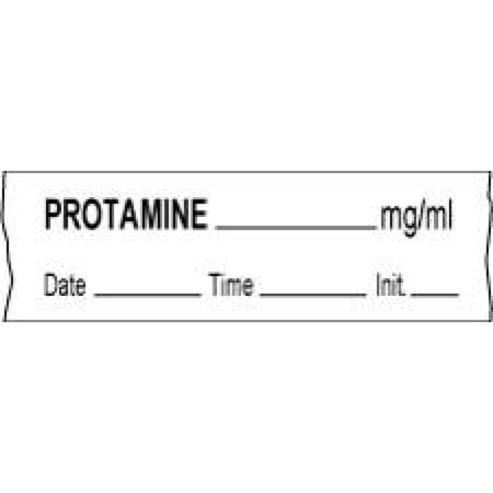 Anesthesia Tape With Date, Time, And Initial Removable Protamine Mg/Ml 1" Core 1/2" X 500" Imprints White 333 500 Inches Per Roll