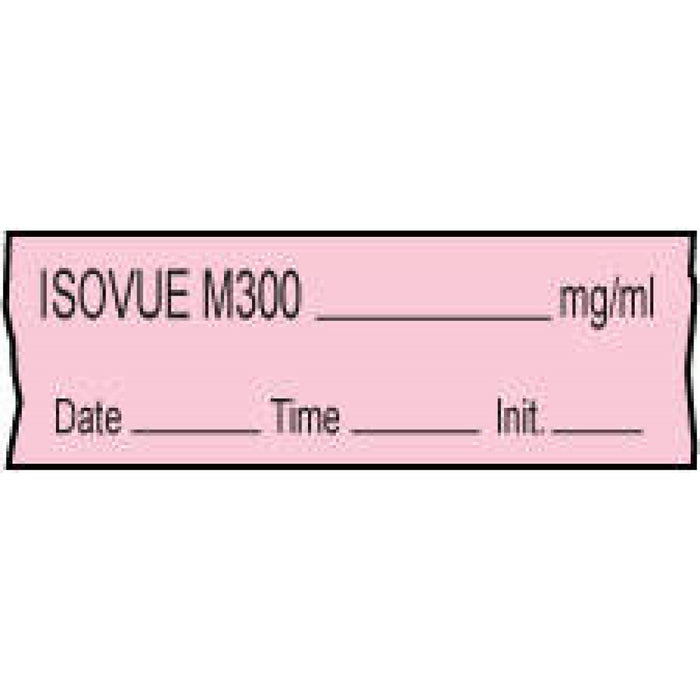 Anesthesia Tape With Date, Time, And Initial Removable Isovue M300 Mg/Ml 1" Core 1/2" X 500" Imprints Pink 333 500 Inches Per Roll