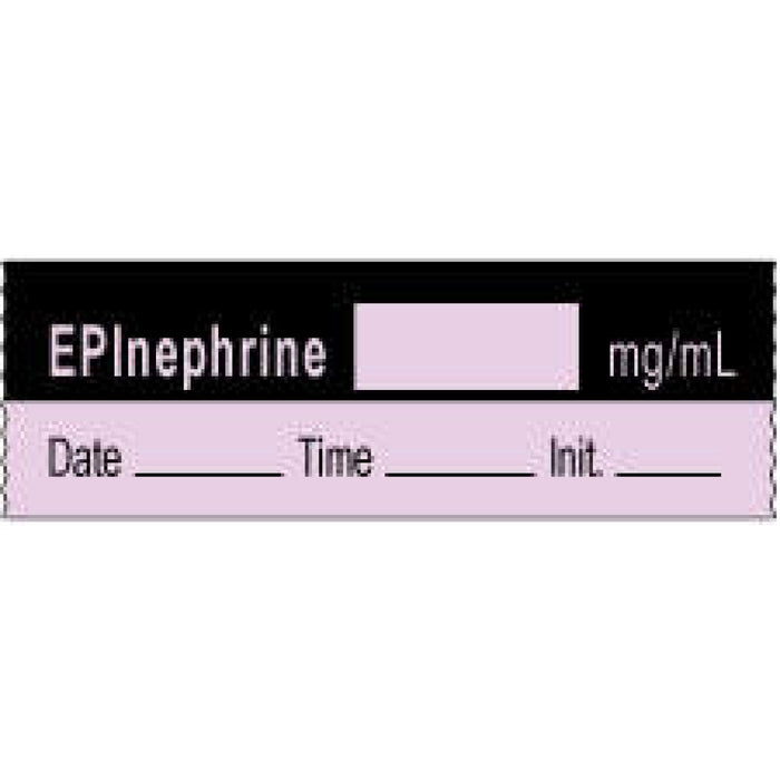 Anesthesia Tape With Date, Time, And Initial | Tall-Man Lettering Removable Epinephrine Mg/Ml 1" Core 1/2" X 500" Imprints Violet And Black 333 500 Inches Per Roll