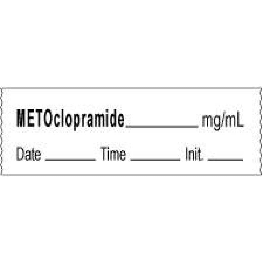 Anesthesia Tape With Date, Time, And Initial | Tall-Man Lettering Removable Metoclopramide Mg/Ml 1" Core 1/2" X 500" Imprints White 333 500 Inches Per Roll