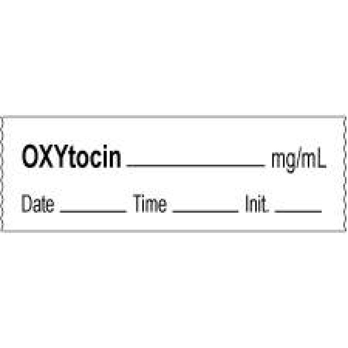 Anesthesia Tape With Date, Time, And Initial | Tall-Man Lettering Removable Oxytocin Mg/Ml 1" Core 1/2" X 500" Imprints White 333 500 Inches Per Roll