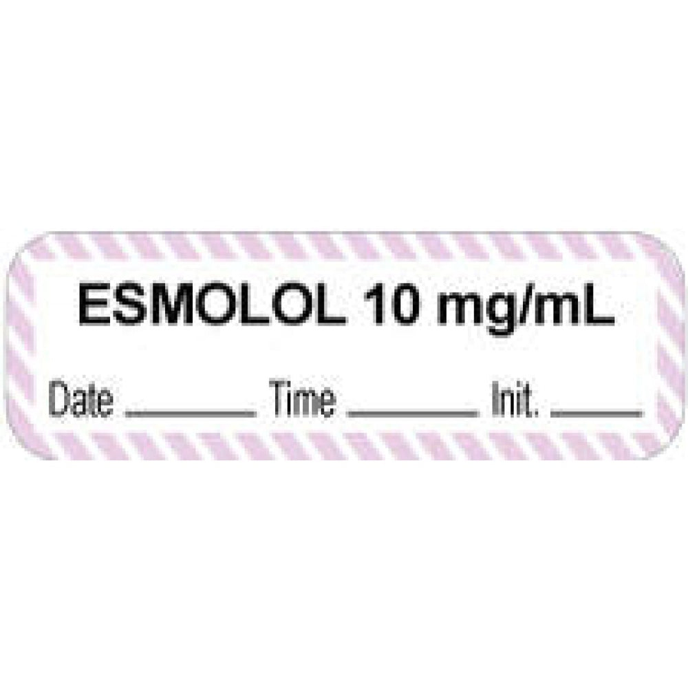 Anesthesia Label With Date, Time, And Initial Paper Permanent "Esmolol 10 Mg/Ml" Core 1 1/2" X 1/2" White With Violet 1000 Per Roll