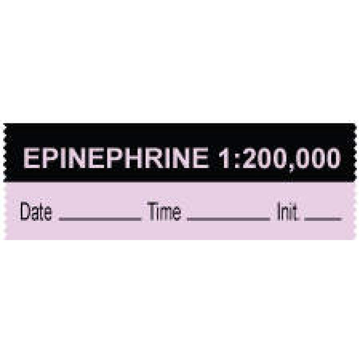 Anesthesia Tape With Date, Time, And Initial Removable "Epinephrine 1:200,000" 1" Core 0.5" X 500" Violet And Black 333 Imprints 500 Inches Per Roll