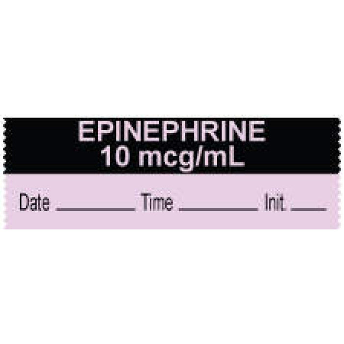 Anesthesia Tape With Date, Time, And Initial Removable "Epinephrine 10 Mcg/Ml" 1" Core 0.5" X 500" Violet And Black 333 Imprints 500 Inches Per Roll