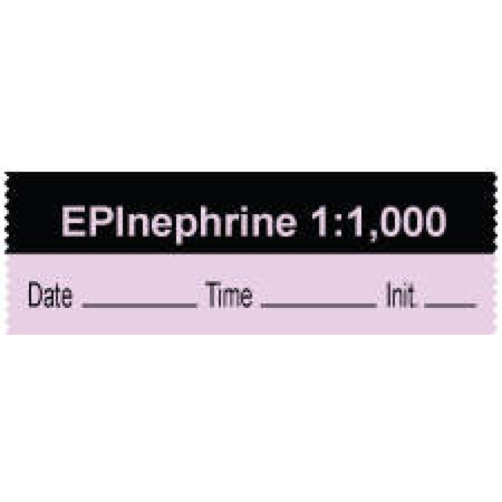 Anesthesia Tape With Date, Time, And Initial | Tall-Man Lettering Removable "Epinephrine 1:1,000" 1" Core 0.5" X 500" Violet And Black 333 Imprints 500 Inches Per Roll