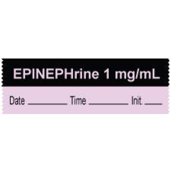 Anesthesia Tape With Date, Time, And Initial Removable "Epinephrine 1 Mg/Ml" 1" Core 0.5" X 500" Violet And Black 333 Imprints 500 Inches Per Roll