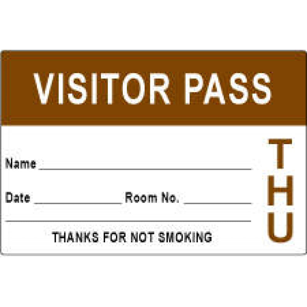 Visitor Pass Label Paper Permanent Visitor Pass Name 3" X 2" Brown 1000 Per Roll