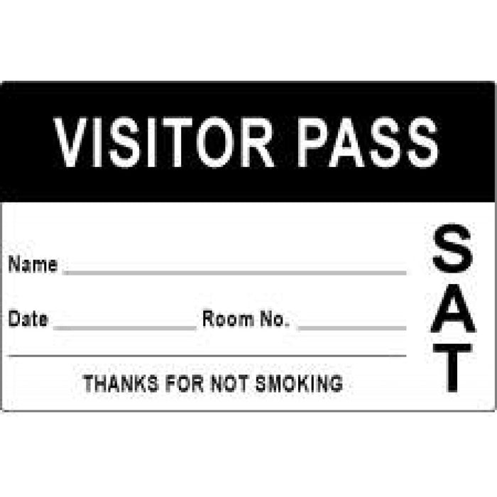 Visitor Pass Label Paper Removable Visitor Pass Name 3" X 2" Black 1000 Per Roll