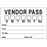 Visitor Pass Label Paper Removable Vendor Pass S M T 3" X 2" White 1000 Per Roll