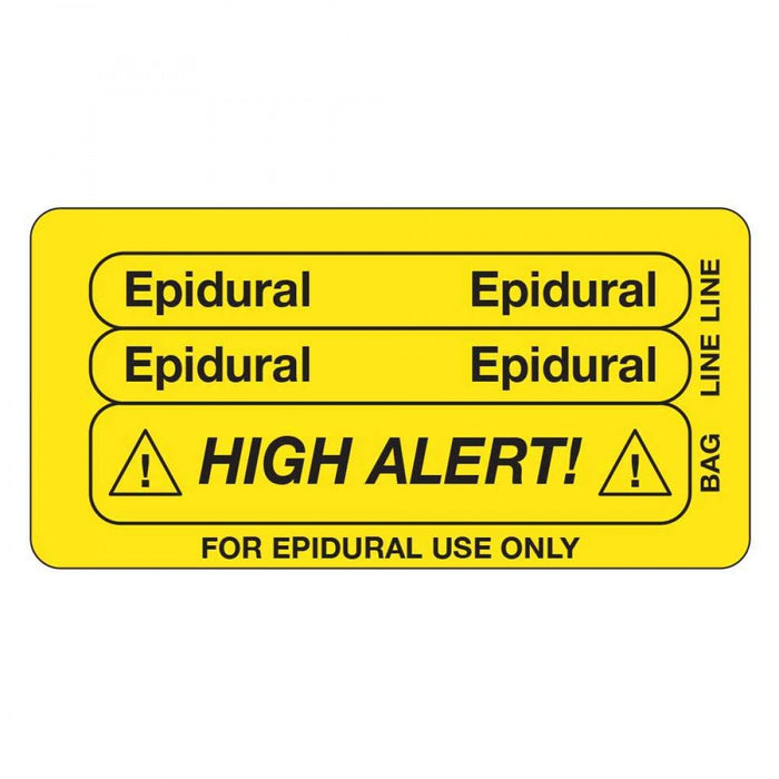 Iv Label Piggyback Paper Permanent Epidural Epidural 3" Core 1 1/2" X 3 Yellow 1000 Per Roll