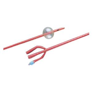 Bardex I.C. Infection Control 3-Way Specialty Foley Catheter, Red, Coude, 18Fr, 30cc Balloon Capacity, Red, Coude Tip