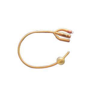 Teleflex Medical Inc Gold Silicone Coated 3-Way Foley Catheter, Color Coded, Sterile 16" L, 5cc Balloon Capacity