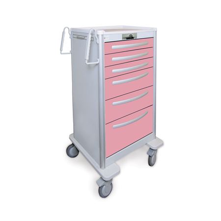 Med Jr. Aluminum Cart 6-Drawer with Key Lock - 45"H