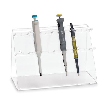 6-Place Pipettor Holder - Acrylic 11.688"W x 8.125"D x 7.75"H