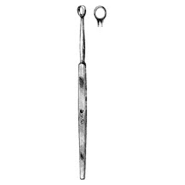 Sklar Instruments Curette Dermal Fox 5-1/2" Straight 5mm Round Tip SS Rsbl Ea