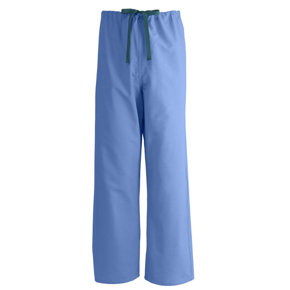  AngelStat Unisex Reversible Drawstring Waist Scrub Pants with Medline Color-Coding, Ceil Blue, Size XS