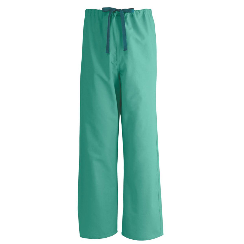  AngelStat Unisex Reversible Drawstring Waist Scrub Pants with Medline Color-Coding, Jade, Size XS