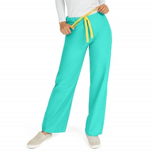 Medline AngelStat Unisex Reversible Drawstring Waist Scrub Pants - AngelStat Unisex Reversible Drawstring Waist Scrub Pants with Medline Color-Coding, Size M Tall Inseam, Jade - 601NTJM-CM