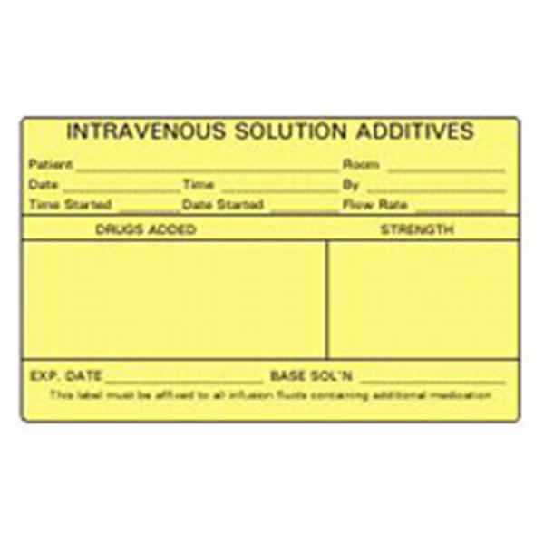 TimeMed a Div of PDC Label IV Solution Additives Yellow 1 ea