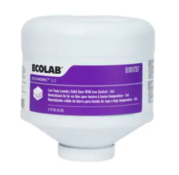 Ecolab / Microtek Low Temp Laundry Solid Sour - Aquanomic Low Temp Laundry Detergent, Solid Sour, 6 lb. - 6100312