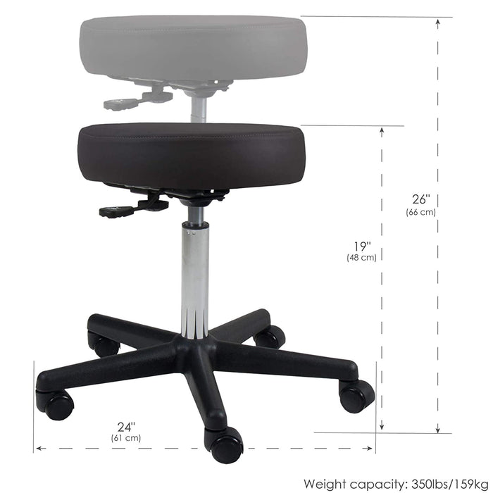 Earthlite Pneumatic Stools - Pneumatic Stool, Black - 286781439