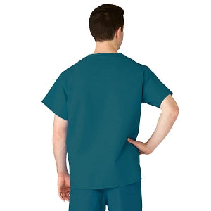 Medline AngelStat Unisex Reversible V-Neck Scrub Top with 2 Pockets - AngelStat Unisex Reversible V-Neck 2-Pocket Scrub Top with Angelica Color-Coding, Size L, Peacock - 610NBTL-CA