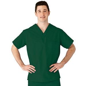 Medline AngelStat Unisex Reversible V-Neck Scrub Top with 2 Pockets - AngelStat Unisex Reversible V-Neck 2-Pocket Scrub Top with Angelica Color-Coding, Size 4XL, Hunter Green - 610NHG4XL-CA