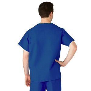 Medline AngelStat Unisex Reversible V-Neck Scrub Top with 2 Pockets - AngelStat Unisex Reversible V-Neck 2-Pocket Scrub Top with Angelica Color-Coding, Size 3XL, Sapphire - 610NHT6XL-CA