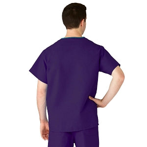 Medline AngelStat Unisex Reversible V-Neck Scrub Top with 2 Pockets - AngelStat Unisex Reversible V-Neck 2-Pocket Scrub Top with Angelica Color-Coding, Size 5XL, Regal Purple - 610NRP5XL-CA