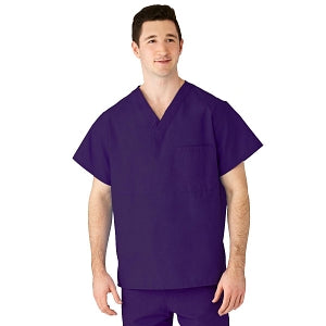 Medline AngelStat Unisex Reversible V-Neck Scrub Top with 2 Pockets - AngelStat Unisex Reversible V-Neck 2-Pocket Scrub Top with Angelica Color-Coding, Size L, Regal Purple - 610NRPL-CA