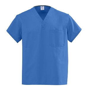 Medline AngelStat Unisex Reversible V-Neck Scrub Top with 2 Pockets - DBD-TOP, SCRUB, REV, A-STAT, SAPPHIRE, MDL-CC - 610NHTXXL-CM