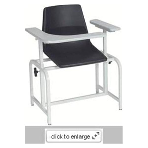 Winco Chair Blood Draw Black Steel 300lb Capacity EA