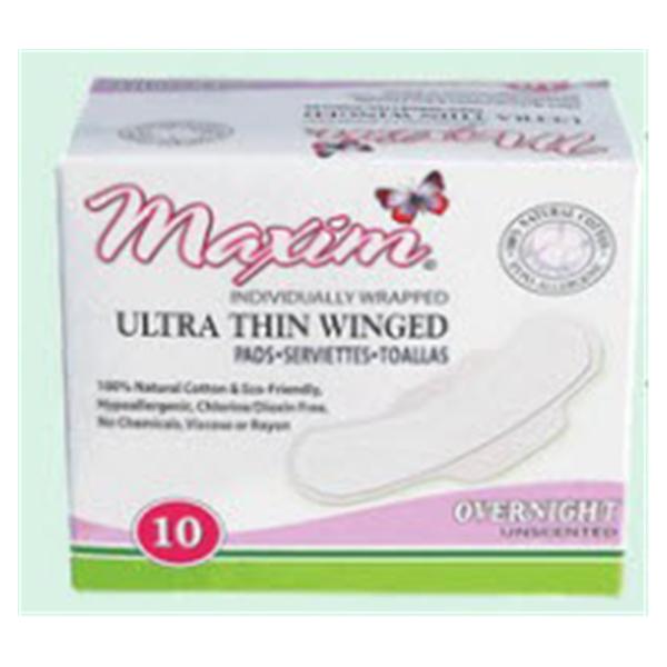 Maxim Hygiene Products Pad Sanitary Natural Super Ultra Thin Winged 10x12/Ca