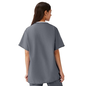 Medline AngelStat Unisex Reversible V-Neck Scrub Top with 4 Pockets - AngelStat Unisex Reversible V-Neck 4-Pocket Scrub Top with Medline Color-Coding, Size 4XL, Charcoal - 630NCC4XL-CM