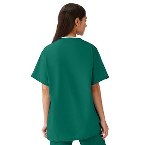 Medline AngelStat Unisex Reversible V-Neck Scrub Top with 4 Pockets - AngelStat Unisex Reversible V-Neck 4-Pocket Scrub Top with Angelica Color-Coding, Size 5XL, Hunter Green - 630NHG5XL-CA