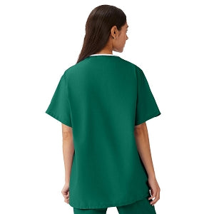 Medline AngelStat Unisex Reversible V-Neck Scrub Top with 4 Pockets - AngelStat Unisex Reversible V-Neck 4-Pocket Scrub Top with Angelica Color-Coding, Size 5XL, Emerald - 630NJT5XL-CA