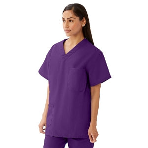 Medline AngelStat Unisex Reversible V-Neck Scrub Top with 4 Pockets - AngelStat Unisex Reversible V-Neck 4-Pocket Scrub Top with Angelica Color-Coding, Size 4XL, Regal Purple - 630NRP4XL-CA