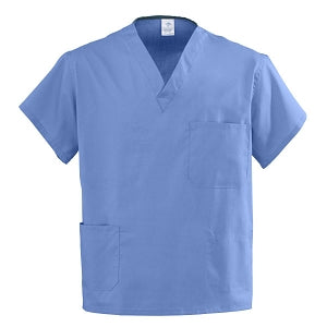 Medline AngelStat Unisex Reversible V-Neck Scrub Top with 4 Pockets - DBD-TOP, SCRUB, REV, ASTAT, 4PKT, CEIL, ANG-CC - 630NTH4XL-CA