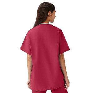 Medline AngelStat Unisex Reversible V-Neck Scrub Top with 4 Pockets - AngelStat Unisex Reversible V-Neck 4-Pocket Scrub Top with Angelica Color-Coding, Size 4XL, Raspberry - 630NTR4XL-CA