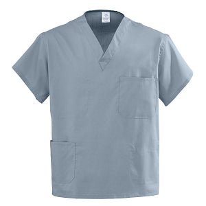 Medline AngelStat Unisex Reversible V-Neck Scrub Top with 4 Pockets - DBD-TOP, SCRUB, REV, ASTAT, MISTY, MDL-CC, 2XL - 630NTZXXL-CM