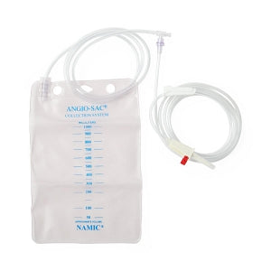 Namic Closed Fluid Systems - Waste Bag with Single 72" IV Tubing Line, Vented Spike Head, Female Luer Lock - H965640009341