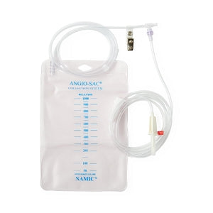 Namic Closed Fluid Systems - Waste Bag with Single 72" IV Tubing Line, Vented Spike Head, Drape Clip, Female Luer Lock - H965640009441